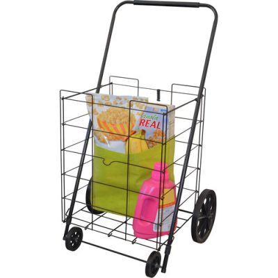 Walmart – 4-Wheel Jumbo Folding Shopping Cart, Black Only $22.37 (Reg $27.96) + Free Store Pickup