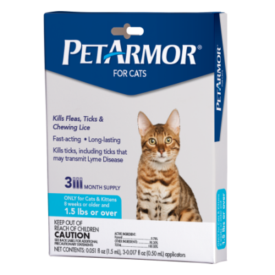 Walmart – PetArmor Flea & Tick Prevention for Cats with Fipronil (Over 1.5 Pounds), 3 Monthly Treatments Only $9.00 (Reg $17.98) + Free Store Pickup