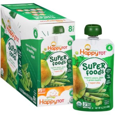 Walmart – Happy Tot Organics Super Foods Pears, Peas & Green Beans + Super Chia Stage 4 Baby Food, 4.22 oz, 8 count Only $8.62 (Reg $10.26) + Free Store Pickup