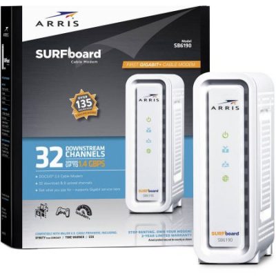 Walmart – ARRIS SURFboard SB6190 DOCSIS 3.0 Cable Modem, 1.4 Gbps Download Speeds Only $95.00 (Reg $149.99) + Free 2-Day Shipping