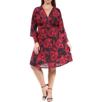 Walmart – 24/7 Comfort Apparel Women’s Plus Size Red Paisley Empire Dress Only $27.98 (Reg $40.99) + Free Store Pickup