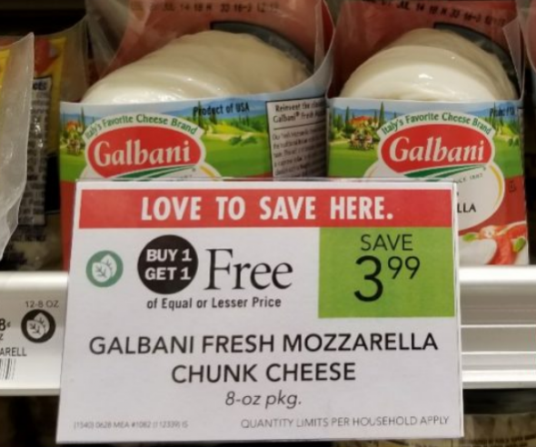 Publix – Galbani Fresh Mozzarella Chunk Cheese, 8-oz pkg Only $1 After Printable Coupon