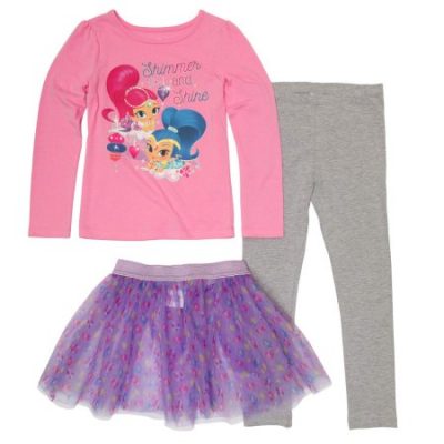 Walmart – Nickelodeon Shimmer & Shine Little Girls’ 4-6X Long Sleeve T-shirt, Legging & Tutu Skirt 3-Piece Outfit Set Only $12.50 (Reg $15.97) + Free Store Pickup