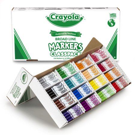 Walmart – Crayola® Non-Washable Classpack Markers, Broad Point, 16 Classic Colors, Pack of 256 Only $54.54 (Reg $57.50) + Free 2-Day Shipping