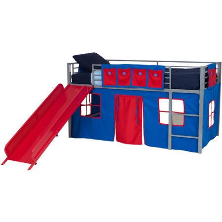 Walmart – Boys Twin Metal Loft Bed with Slide, Grey and Red Only $215.00 (Reg $229.88) + Free Shipping