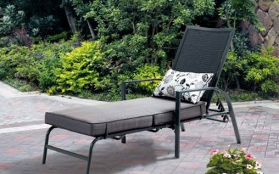 Walmart – Mainstays Alexandra Square Chaise Lounge, Gray with Leaf Design Only $79.00 (Reg $128.00) + Free 2-Day Shipping