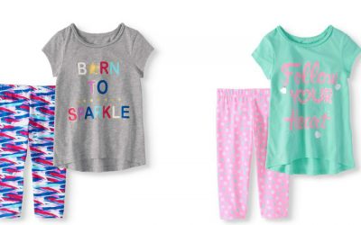 Walmart – Wonder Nation Little Girls’ 4-8 Metallic Graphic T-shirt and Capri Legging 2-Piece Outfit Set Only $6.50 (Reg $8.74) + Free Store Pickup