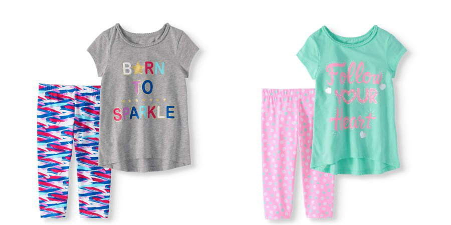 Walmart – Wonder Nation Little Girls’ 4-8 Metallic Graphic T-shirt and Capri Legging 2-Piece Outfit Set Only $6.50 (Reg $8.74) + Free Store Pickup