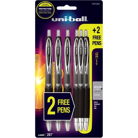 Walmart – Uni-ball 207 Retractable Gel Pens, Medium Point, Black, 4 + 2 Bonus Pack Only $4.97 (Reg $6.02) + Free Store Pickup