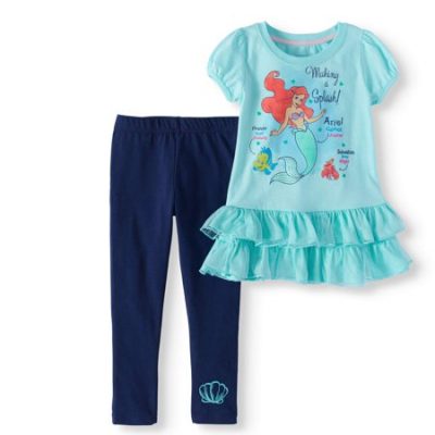 Walmart – Little Mermaid Girls’ 4-6X “Making a Splash” Ruffle Hem Top and Legging 2-Piece Outfit Set Only $10.00 (Reg $14.88) + Free Store Pickup