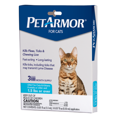 Walmart – PetArmor Flea & Tick Prevention for Cats with Fipronil (Over 1.5 Pounds), 3 Monthly Treatments Only $10.29 (Reg $17.98) + Free Store Pickup