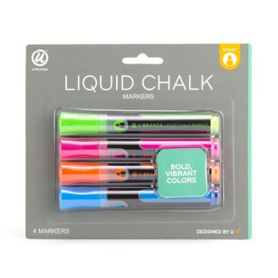 Walmart – U Brands Liquid Chalk Dry Erase Markers, Bullet Tip, Assorted Colors, 4 Ct Only $4.88 (Reg $5.97) + Free Store Pickup