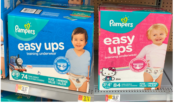 Walmart – Pampers Easy Ups Training Underwear Only $17.96 (Reg $29.97)