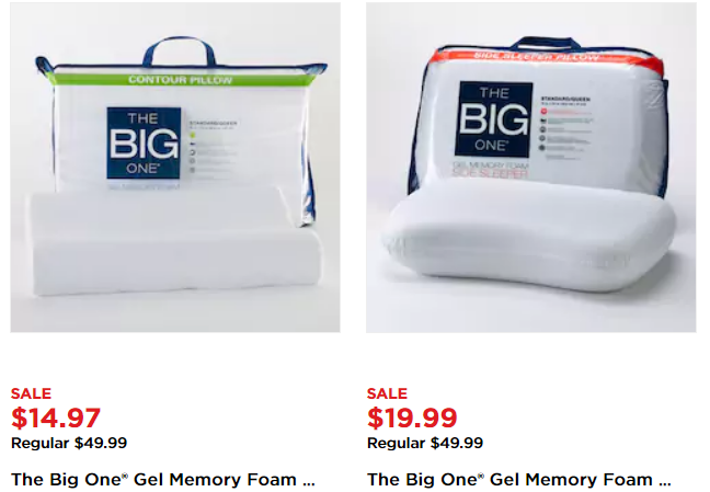 Kohl’s Cardholders – The Big One Memory Foam Contour Pillows $10.47 Shipped (Regularly $50)