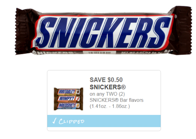 Walgreens – Mars Snickers Candy Bars Only 44¢ Each After Printable Coupon – Print Them Now!