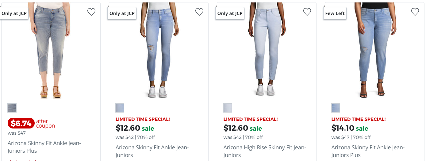 JCPenney.com – Select Styles of Juniors Arizona Denim BOGO Free – Jeans as Low as $6.74