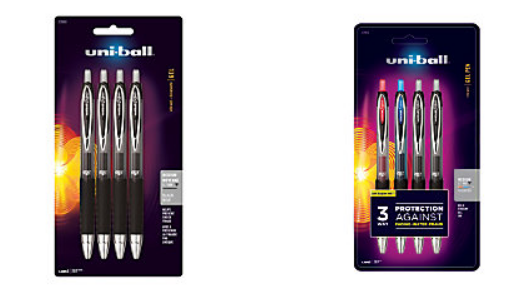 Office Depot/OfficeMax – Uni-ball Gel Pens 4 Pack Only $2 (Regularly $9) + Free Store Pickup!