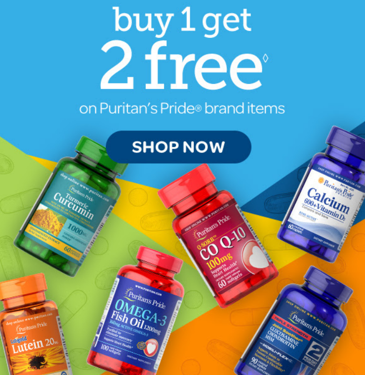 Puritan’s Pride – Buy 1 Get 2 Free is BACK! Stock Up Now On Vitamins and Supplements