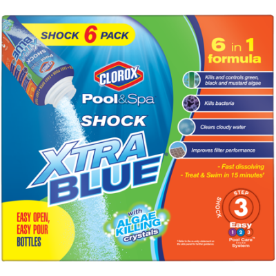 Walmart – Clorox Pool & Spa Shock Xtra Blue 6 Pack, 6 lbs Only $21.48 (Reg $24.86) + Free Store Pickup