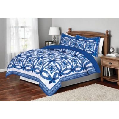 Walmart – Mainstays Traditional Wedding Ring Patterned King Quilt, Blue Only $11.56 (Reg $20.67) + Free Store Pickup