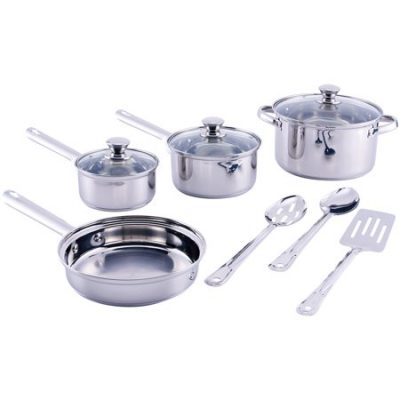 Walmart – Mainstays 10-Piece Cookware Set, Stainless Steel Only $17.06 (Reg $19.88) + Free Store Pickup