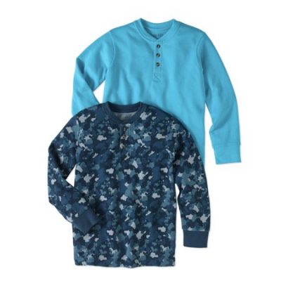 Walmart – Cherokee Boys’ Long Sleeve Solid And Graphic Thermal Henley Tee, 2 Pack Only $9.50 (Reg $19.98) + Free Store Pickup