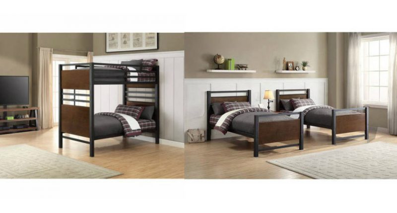 Walmart – Better Homes and Gardens Mercer Twin Over Twin Metal Bunk Bed, Decorative Faux Wood Finish Only $219.98 (Reg $249.00) + Free Freight Shipping