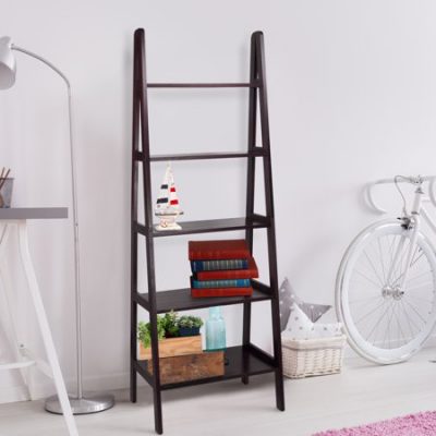 Walmart – Mainstays 5-Shelf Leaning Ladder Bookcase, Espresso Only $76.99 (Reg $124.95) + Free Store Pickup