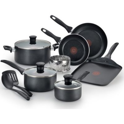 Walmart – T-fal, Easy Care Nonstick 12 Pc. Set, Dishwasher Safe Cookware,Black, B145SA Only $49.97 (Reg $59.97) + Free 2-Day Shipping