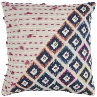 Walmart – Rizzy Home Natural Navy/Pink/Yellow Boho 20″ x 20″ Geometric/Stripped Cotton Decorative Pillow Only $23.00 (Reg $28.17) + Free Store Pickup