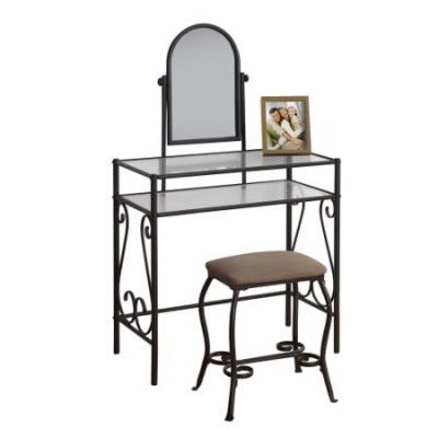 Walmart – Monarch Vanity Set 2Pcs Set / Brown Metal With Tempered Glass Only $104.08 (Reg $149.00) + Free Shipping