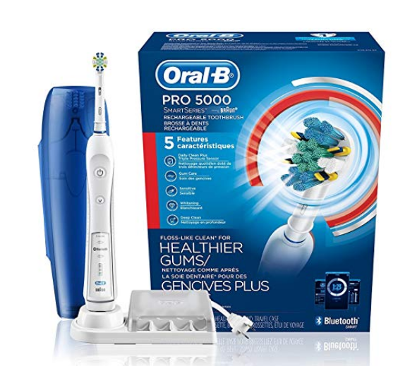 Amazon – Oral-B Pro 5000 SmartSeries Power Rechargeable Electric Toothbrush with Bluetooth Connectivity Only $55 (Reg $159.99) + Free Shipping!