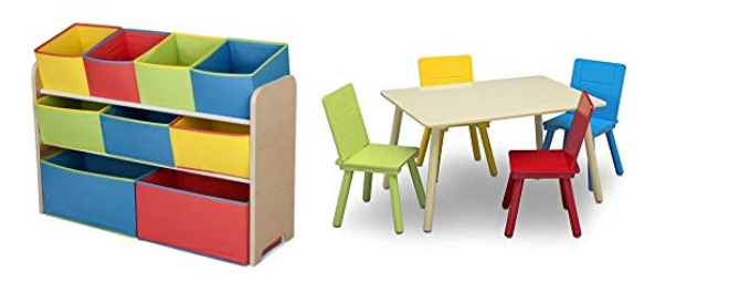 Amazon – Delta Children Deluxe Multi-Bin Toy Organizer & Kids Table and Chair Set Only $45.49 (Reg $110.00) + Free Shipping!