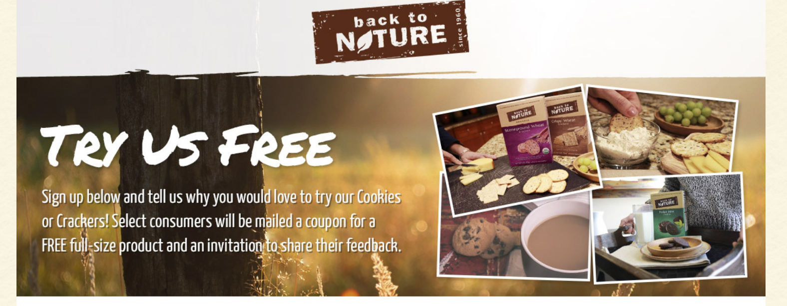 Free Full Size Box Of Back to Nature Crackers or Cookies