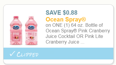 Publix – Ocean Spray Pink Cranberry Juice Cocktail (64 oz) Only $1.00 Each With Printable Coupon – Print It NOW!