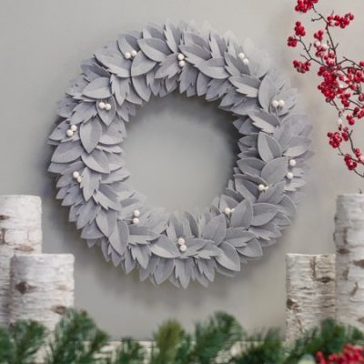 Walmart – Belham Living Neutral Felt Christmas Wreath Only $9.99 (Reg $39.99) + Free Store Pickup