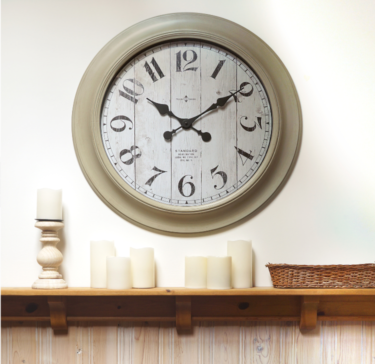 Better Home & Gardens Whitewashed Modern Farmhouse Oversized Wall Clock, 28 Inch Only $14.99, Reg $39.87 + Free Store Pickup!