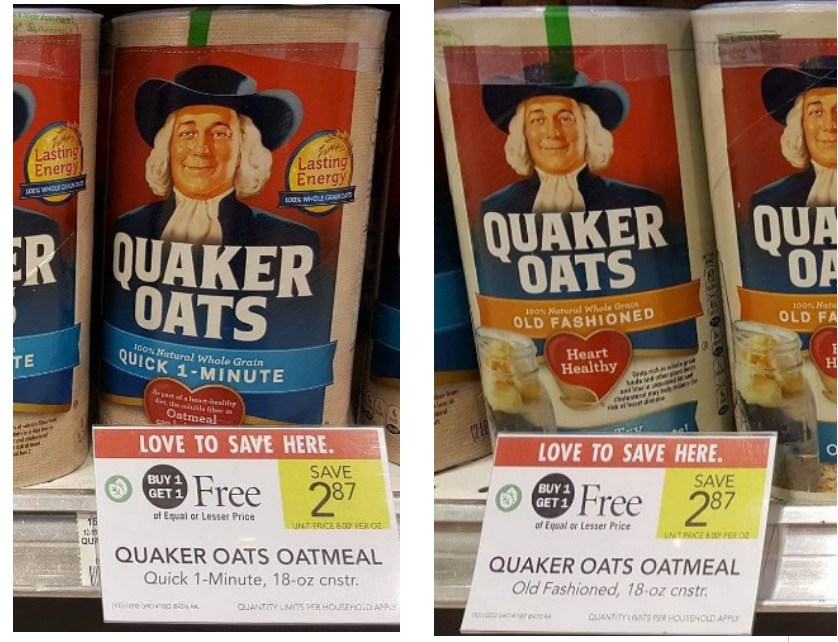 Publix – Quaker Oats Oatmeal (18 oz canister) Only 23¢ Each After Printable Coupon (PRINT NOW!)