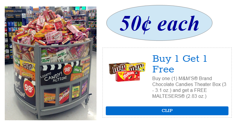 Theater Box Candy Only 50¢ Each After BOGO Free Coupon – PRINT IT NOW!!