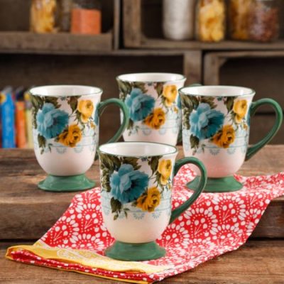 Walmart – The Pioneer Woman Rose Shadow 18-Ounce Latte Mug Set Only $9.99 (Reg $16.59) + Free Store Pickup