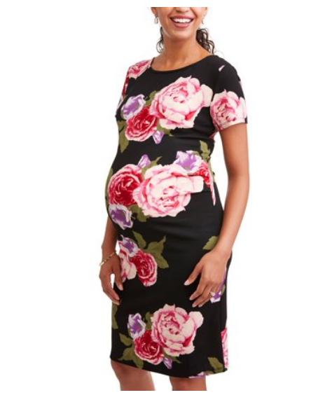 Walmart – Liz Lange Maternity Short Sleeve Floral Bodycon Dress Only $4, Reg $21.99 + Free Store Pickup!