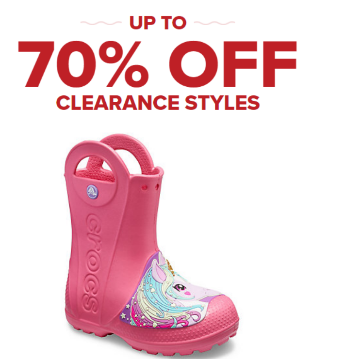 Crocs –  70% Off Select Clearance Styles = Kids’ Crocs Fun Lab Creature Rain Boots Only $13.99, Reg $34.99