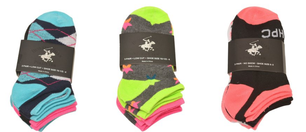 Walmart.com – Polo Club Girls Low Cut 3 Pair Socks (Size 6-8.5) Only $1.49, Reg $6