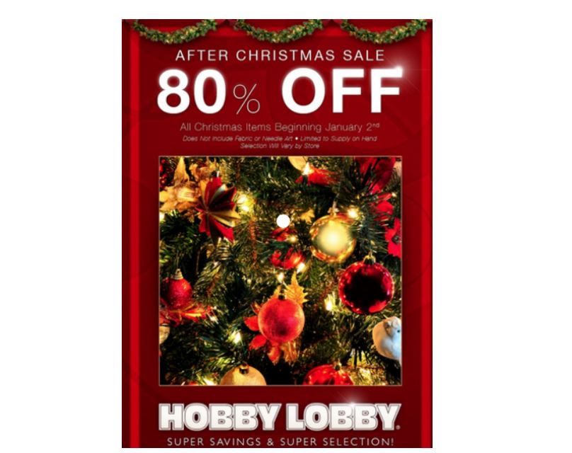 Hobby Lobby – Up to 90% Off Christmas Clearance In-Store & Online