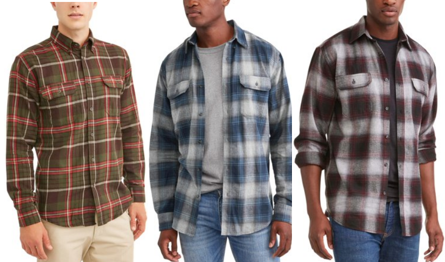 Walmart.com – George Men’s Long Sleeve Flannel Shirt, Up To 5XL Only $5, Reg $10 + Free Store Pickup!