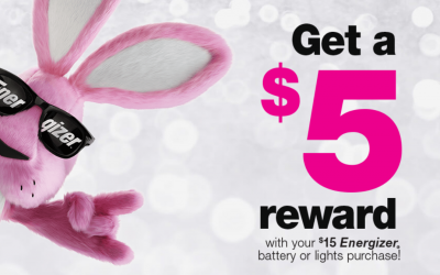 FREE $5 Visa eGift Card with $15+ Purchase of Energizer Products + Walmart Deal