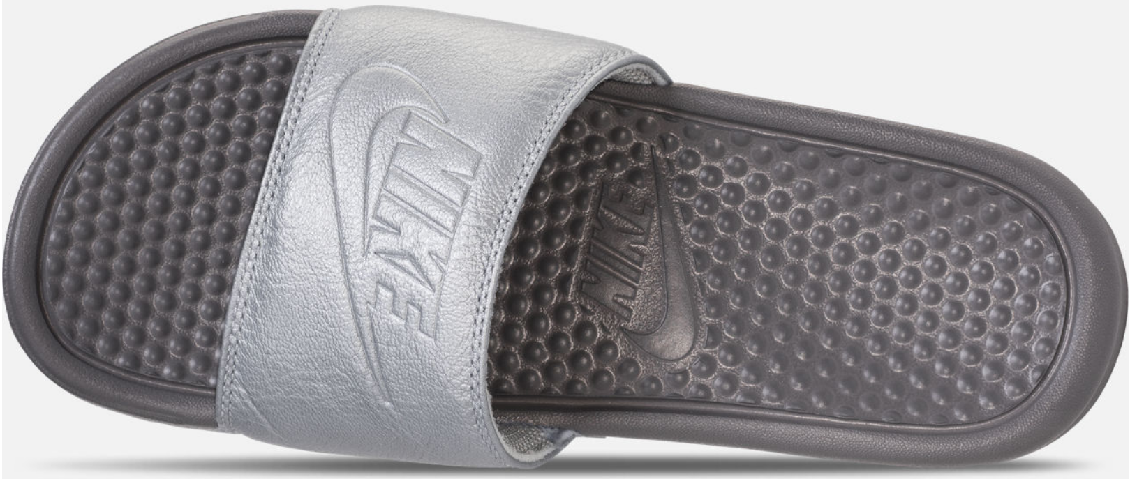 FinishLine.com – Women’s Nike Benassi Just Do It Metallic Slide Sandals Only $7.50, Reg $34.99