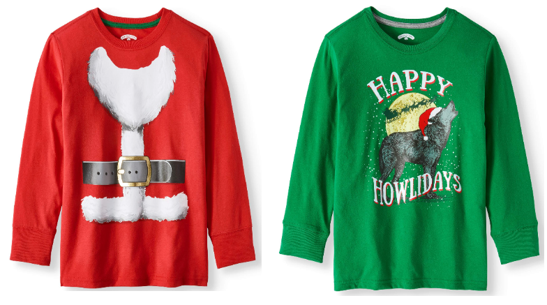 Walmart.com – Boys Long Sleeve Christmas Holiday Graphic T-shirts as low as $3.50 each + Free Store Pickup!