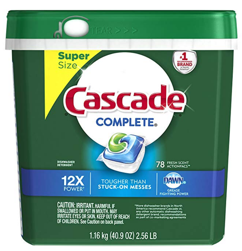 Amazon – Cascade Complete 78 Count ActionPacs Dishwasher Detergent (Fresh Scent) Only $9.70, Reg $18.99 + Free Shipping!