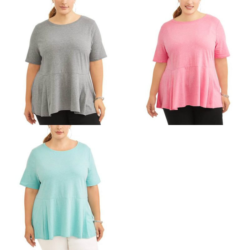 Walmart – Women’s Plus Tunic Hem Ruffle Top Only $4.00 (Reg $12.48) + Free Store Pickup